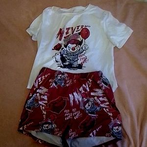 Medium size red and white clown outfit